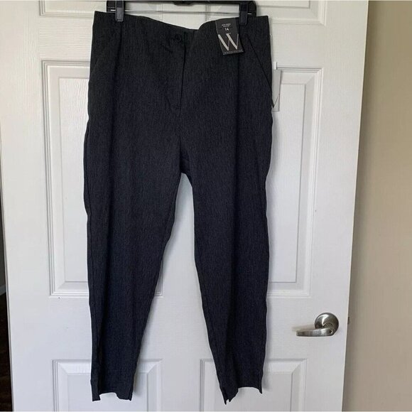 Worthington Slim Ankle Pants Womens 14 Gray High Rise Flat Front NWT - Picture 1 of 13